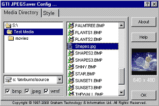 GTI JPEGSaver - Screen Saver Slideshow (bmp,jpeg,wmf)
